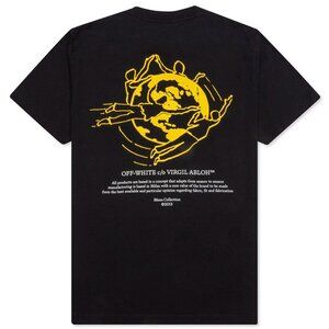 Off-White c/o Virgil Abloh Worldwide Slim Short Sleeve Tee - Black/Ocher Yellow